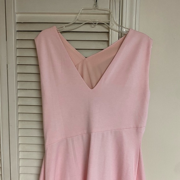 Sleeveless Dress Light Pink Draped French Terry - Picture 3 of 8